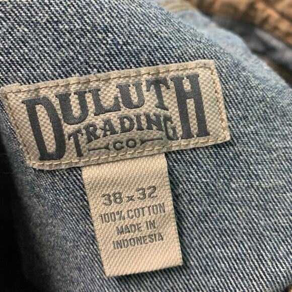 Duluth Trading Co. Men's Dark Wash Straight Leg Cotton Jeans Size 38x32 - Picture 2 of 5